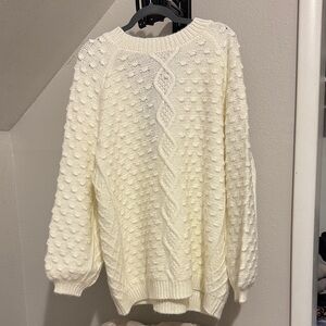 Altar'd State Bow Knit Sweater - Cream
